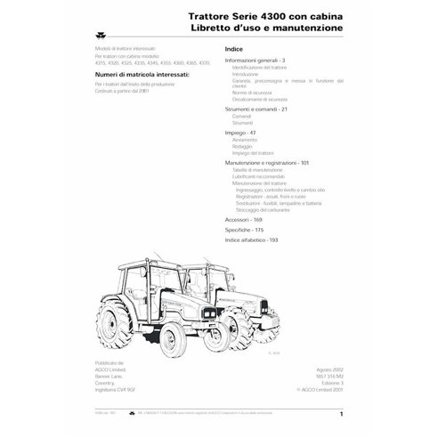 Massey Ferguson 4315, 4320, 4325, 4335, 4345, 4355, 4360, 4365, 4370 tractor pdf operator's manual IT - Massey Ferguson manua...