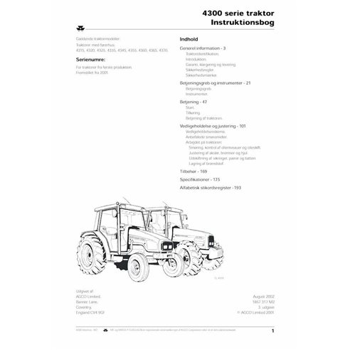 Manuel de l'opérateur pour tracteur Massey Ferguson 4315, 4320, 4325, 4335, 4345, 4355, 4360, 4365, 4370 pdf NL - Massey-Ferg...