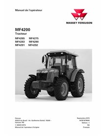 Manuel de l'opérateur pour tracteur Massey Ferguson 4265, 4283, 4291, 4275, 4290, 4292 pdf FR - Massey-Ferguson manuels - MF-...