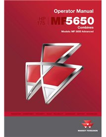 Massey Ferguson 5650 Advanced combine pdf operator's manual  - Massey Ferguson manuals - MF-6300124M1-OM-EN