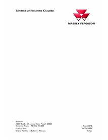 Manual do operador em pdf do trator Massey Ferguson 4707, 4708, 4709 Tier 3 TR - Massey Ferguson manuais - MF-ACT0016290-TR