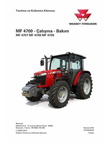 Massey Ferguson 4707, 4708, 4709 Tier 3 avec tracteur CAB manuel d'utilisation pdf TR - Massey-Ferguson manuels - MF-ACT00232...