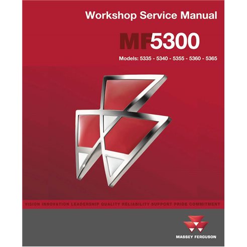 Massey Ferguson 5335, 5340, 5355, 5360, 5365 trator manual de serviço de oficina em pdf - Massey Ferguson manuais - MF-5300-0...