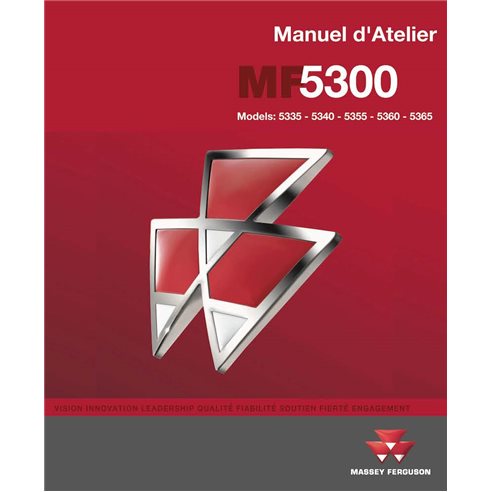 Massey Ferguson 5335, 5340, 5355, 5360, 5365 trator pdf manual de serviço de oficina FR - Massey Ferguson manuais - MF-5300-0...