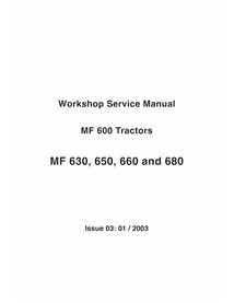 Manuel d'entretien d'atelier pdf pour tracteur Massey Ferguson 630, 650, 660, 680 - Massey-Ferguson manuels - MF-600-03-WSM-EN