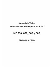 Manuel d'entretien d'atelier pdf pour tracteur Massey Ferguson 630, 650, 660, 680 ES - Massey-Ferguson manuels - MF-600-03-WS...