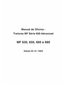 Manual de serviço de oficina em pdf do trator Massey Ferguson 630, 650, 660, 680 PT - Massey Ferguson manuais - MF-600-03-WSM-PT