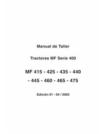 Massey Ferguson 415, 425, 435, 440, 445, 460, 465, 475 tracteur pdf manuel d'entretien d'atelier ES - Massey-Ferguson manuels...