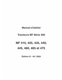 Massey Ferguson 415, 425, 435, 440, 445, 460, 465, 475 tracteur pdf manuel d'entretien d'atelier FR - Massey-Ferguson manuels...