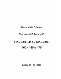 Massey Ferguson 415, 425, 435, 440, 445, 460, 465, 475 tracteur pdf manuel d'entretien d'atelier PT - Massey-Ferguson manuels...