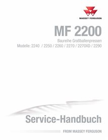 Manuel d'entretien pdf de la presse Massey Ferguson 2240, 2250, 2260, 2270, 2270XD, 2290 DE - Massey-Ferguson manuels - MF-42...