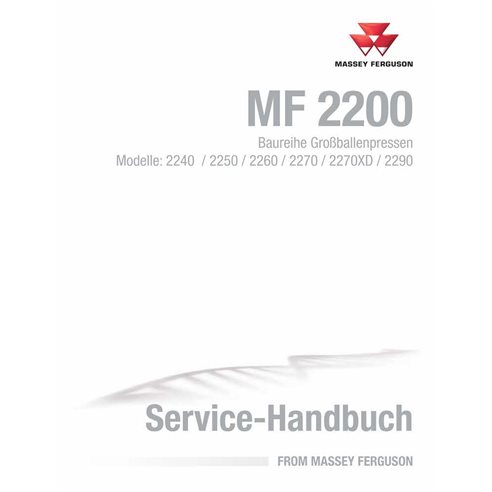 Massey Ferguson 2240, 2250, 2260, 2270, 2270XD, 2290 enfardadeira manual de serviço em pdf DE - Massey Ferguson manuais - MF-...