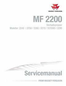 Manuel d'entretien pdf pour presse à balles Massey Ferguson 2240, 2250, 2260, 2270, 2270XD, 2290 DA - Massey-Ferguson manuels...