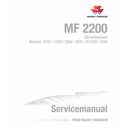 Massey Ferguson 2240, 2250, 2260, 2270, 2270XD, 2290 enfardadeira manual de serviço em pdf DA - Massey Ferguson manuais - MF-...