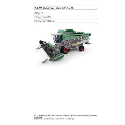 Fendt 9470 combine harvester service manual - Fendt manuals