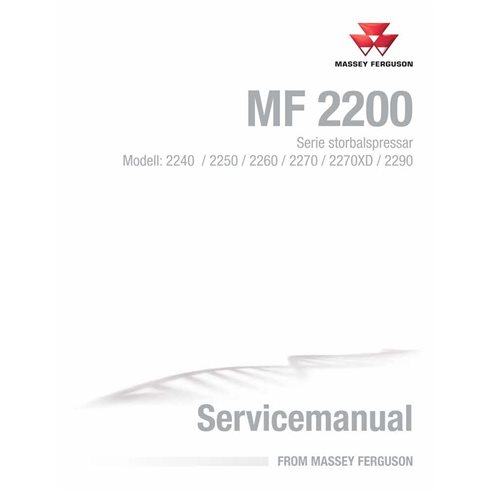 Massey Ferguson 2240, 2250, 2260, 2270, 2270XD, 2290 baler pdf service manual SV - Massey Ferguson manuals - MF-4283543M5-SV