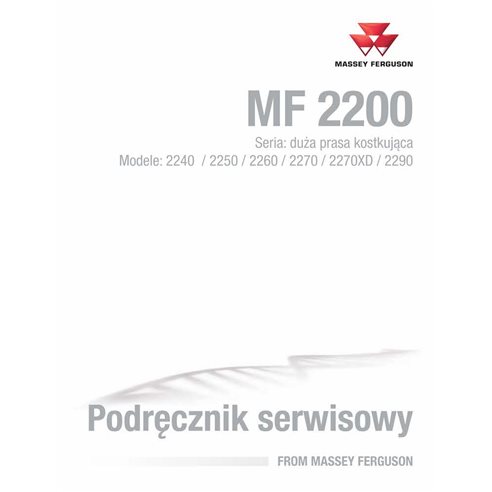 Massey Ferguson 2240, 2250, 2260, 2270, 2270XD, 2290 enfardadeira manual de serviço em pdf PL - Massey Ferguson manuais - MF-...