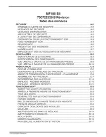 Empacadora Massey Ferguson 185 pdf manual del operador FR - Massey Ferguson manuales - MF-700722529B-OM-FR