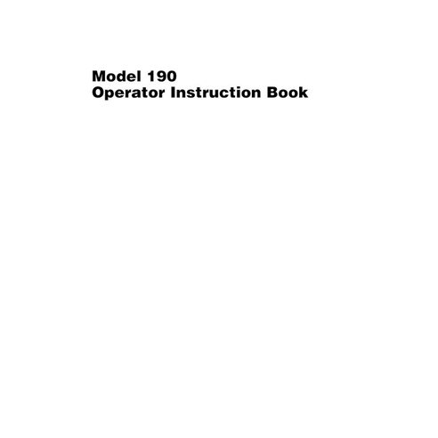 Manual do operador da enfardadeira Massey Ferguson 190 em pdf - Massey Ferguson manuais - MF-700722208B-OM-EN