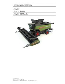 Fendt 9490 combine harvester operator's manual - Fendt manuals