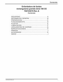 Empacadora Massey Ferguson 190 pdf manual del operador ES - Massey Ferguson manuales - MF-700723079-OM-ES