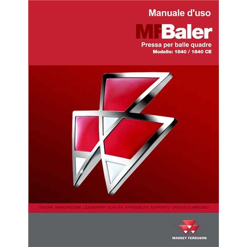 Massey Ferguson 1840, 1840CE baler pdf operator's manual IT - Massey Ferguson manuals - MF-79035905A-OM-IT
