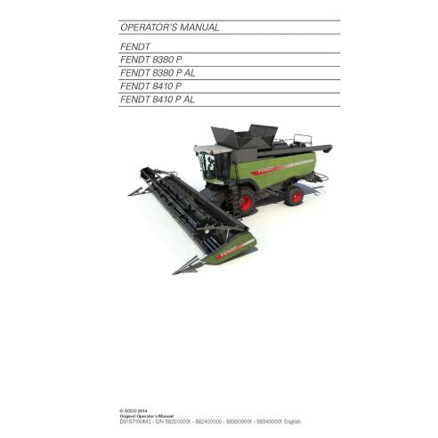 Manual del operador de cosechadoras Fendt 8380, 8410 - Fendt manuales - FENDT-D3157100M2
