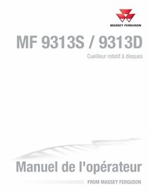 Manuel d'utilisation pdf de la tête de coupe à disque rotatif Massey Ferguson 9313S, 9313D FR - Massey-Ferguson manuels - MF-...