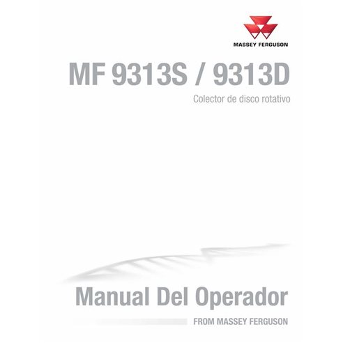 Manuel d'utilisation pdf de la tête de coupe à disque rotatif Massey Ferguson 9313S, 9313D ES - Massey-Ferguson manuels - MF-...