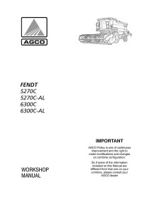 Manual de oficina da colheitadeira Fendt 5270 C, 6300 C - Fendt manuais - FENDT-LA327201010F