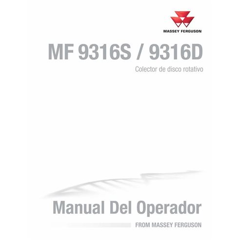 Manuel d'utilisation pdf de la tête de coupe à disque rotatif Massey Ferguson 9316S, 9316D ES - Massey-Ferguson manuels - MF-...