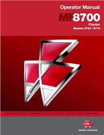 Massey Ferguson 8792, 8776 planter pdf operator's manual  - Massey Ferguson manuals - MF-700734456-OM-EN