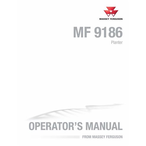 Manual do operador em pdf da plantadeira Massey Ferguson 9186 - Massey Ferguson manuais - MF-700743675A-OM-EN