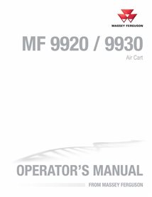 Massey Ferguson 9920, 9930 carrinho pneumático manual do operador em pdf - Massey Ferguson manuais - MF-9971391MFA-OM-EN