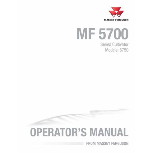 Manual do operador em pdf do cultivador Massey Ferguson 5750 - Massey Ferguson manuais - MF-9971381MFA-OM-EN