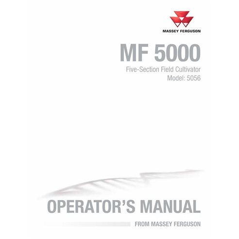 Massey Ferguson 5056 cultivator pdf operator's manual  - Massey Ferguson manuals - MF-9971354MFF-OM-EN