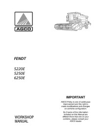 Manual de taller de cosechadoras Fendt 5220E, 5250E, 6250E - Fendt manuales - FENDT-LA327208010F