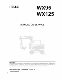 Case WX95, WX125 excavadora de ruedas pdf manual de servicio FR - Case manuales - CASE-9-91360-FR