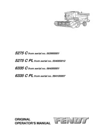 Manual do operador da colheitadeira Fendt 5275 C, 6335 C - Fendt manuais - FENDT-LA327317011