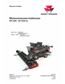 Massey Ferguson 9380, 9380 AL moissonneuse-batteuse pdf manuel d'entretien d'atelier FR - Massey-Ferguson manuels - MF-D31188...