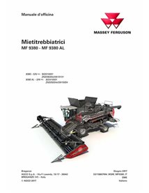 Massey Ferguson 9380, 9380 AL combine pdf workshop service manual IT - Massey Ferguson manuals - MF-D3118807M4-WSM-IT