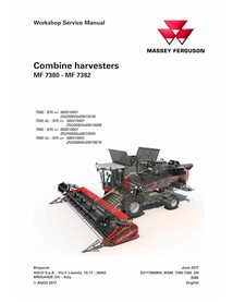 Massey Ferguson 7380, 7380 AL, 7382, 7382 AL moissonneuse-batteuse pdf manuel d'entretien d'atelier - Massey-Ferguson manuels...