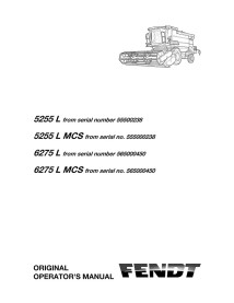 Manual del operador de la cosechadora Fendt 5255 L, 6275 L - Fendt manuales - FENDT-LA327307012