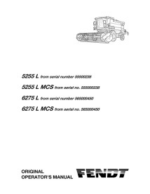 Manual do operador da colheitadeira Fendt 5255 L, 6275 L - Fendt manuais - FENDT-LA327307012