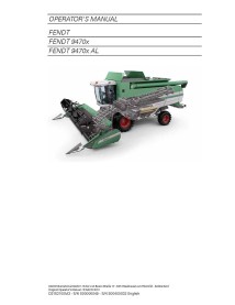 Fendt 9470 combine harvester operator's manual - Fendt manuals - FENDT-D3152100M3