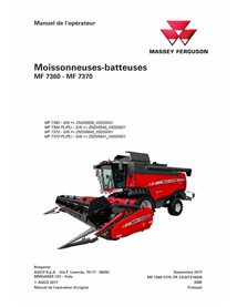 Manuel d'utilisation de la moissonneuse-batteuse Massey Ferguson 7360, 7370 pdf FR - Massey-Ferguson manuels - MF-LA327316028...