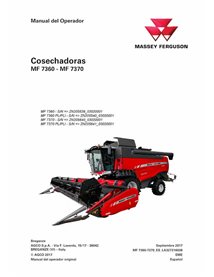 Manuel d'utilisation de la moissonneuse-batteuse Massey Ferguson 7360, 7370 pdf ES - Massey-Ferguson manuels - MF-LA327316038...