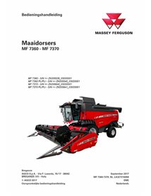 Manuel d'utilisation de la moissonneuse-batteuse Massey Ferguson 7360, 7370 pdf NL - Massey-Ferguson manuels - MF-LA327316058...