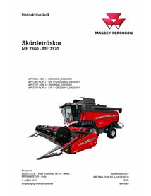 Manuel d'utilisation de la moissonneuse-batteuse Massey Ferguson 7360, 7370 pdf SV - Massey-Ferguson manuels - MF-LA327316118...