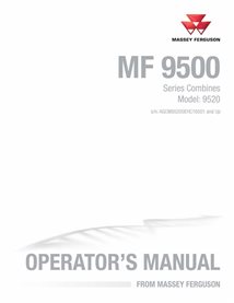 Manual do operador em pdf da colheitadeira Massey Ferguson 9520 - Massey Ferguson manuais - MF-700747652B-OM-EN